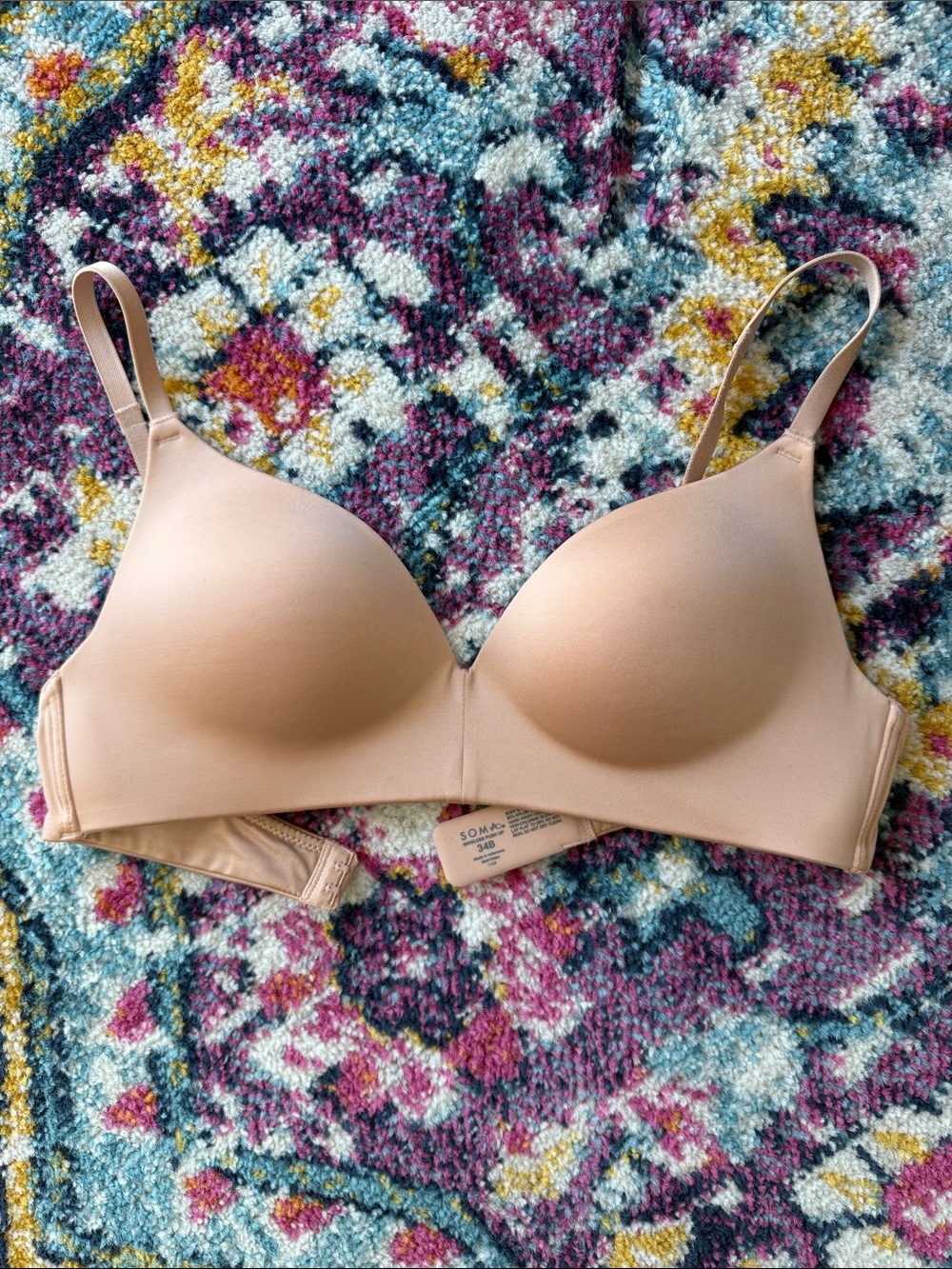 Soma Blush Nude Seamless Wireless Push-Up T-Shirt Bra